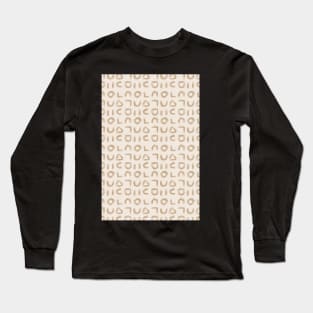 Neutral beige geometric shapes pattern Long Sleeve T-Shirt